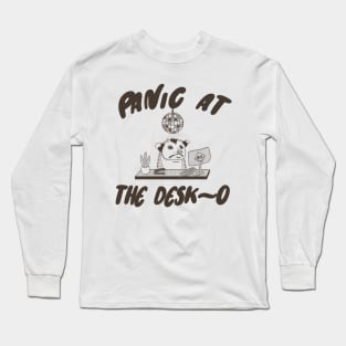 Panic at the Desk-o Opossum Shirt, Weird Opossum Meme Long Sleeve T-Shirt